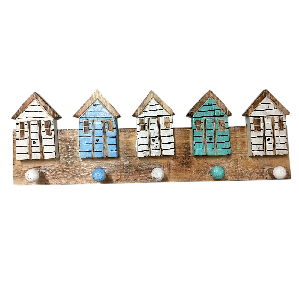 Wood Beach 5 Multi Hooks Wall Hanging