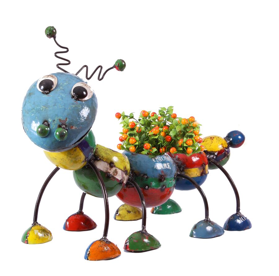 EEIEEIO Camilla Caterpillar Planter Metal Garden Art
