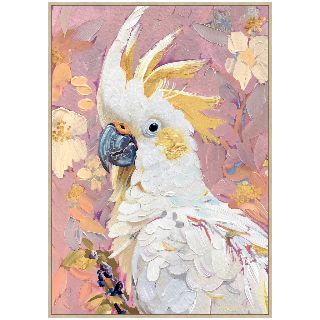 Cockatoo Framed Canvas Painting Wall Art