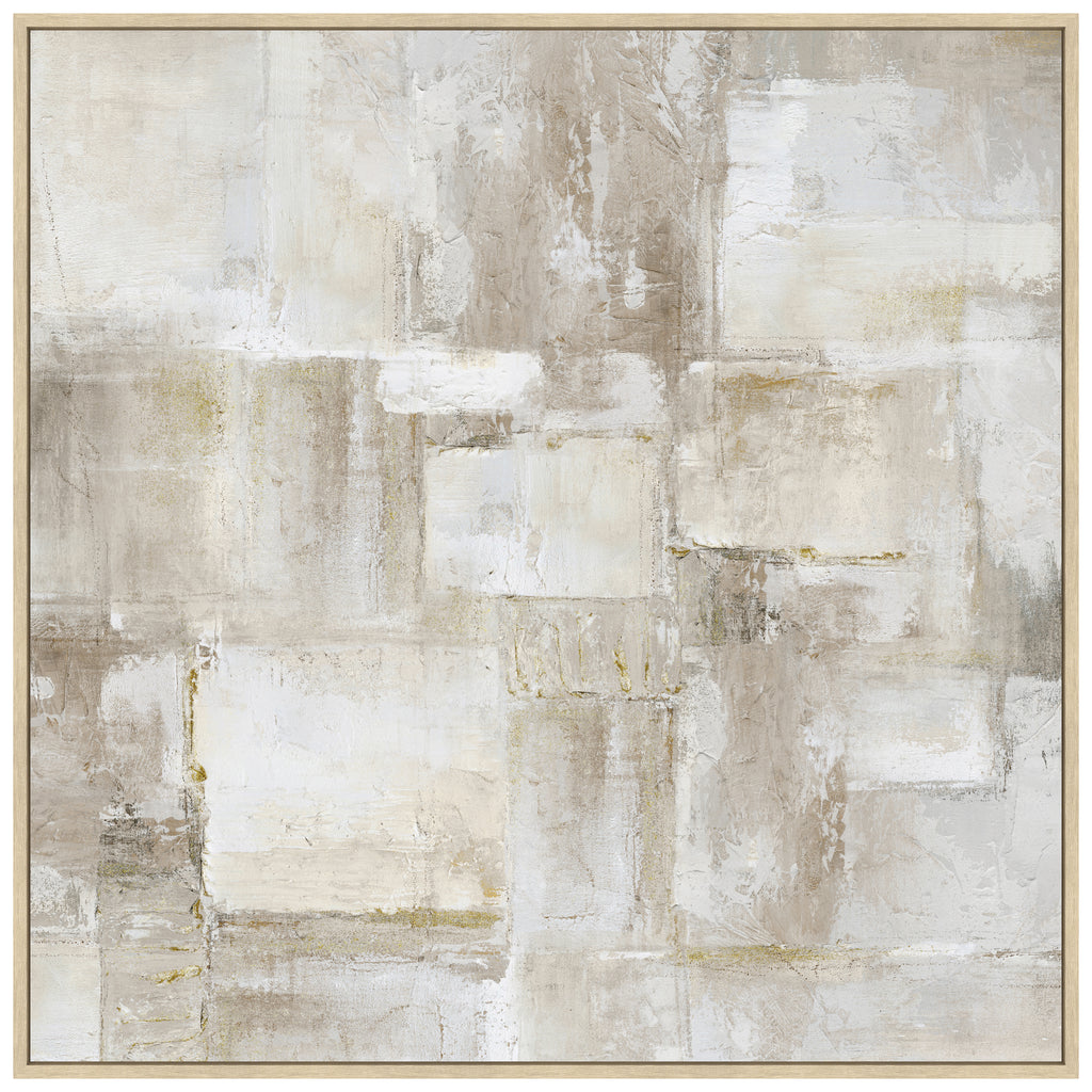 Neutral Abstract Framed Canvas Painting Wall Art
