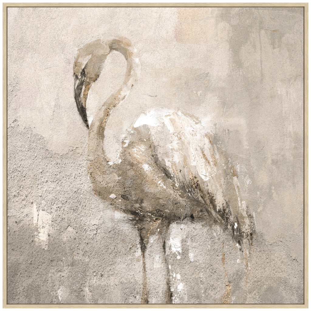 Flamingo Abstract Framed Canvas Painting Wall Art