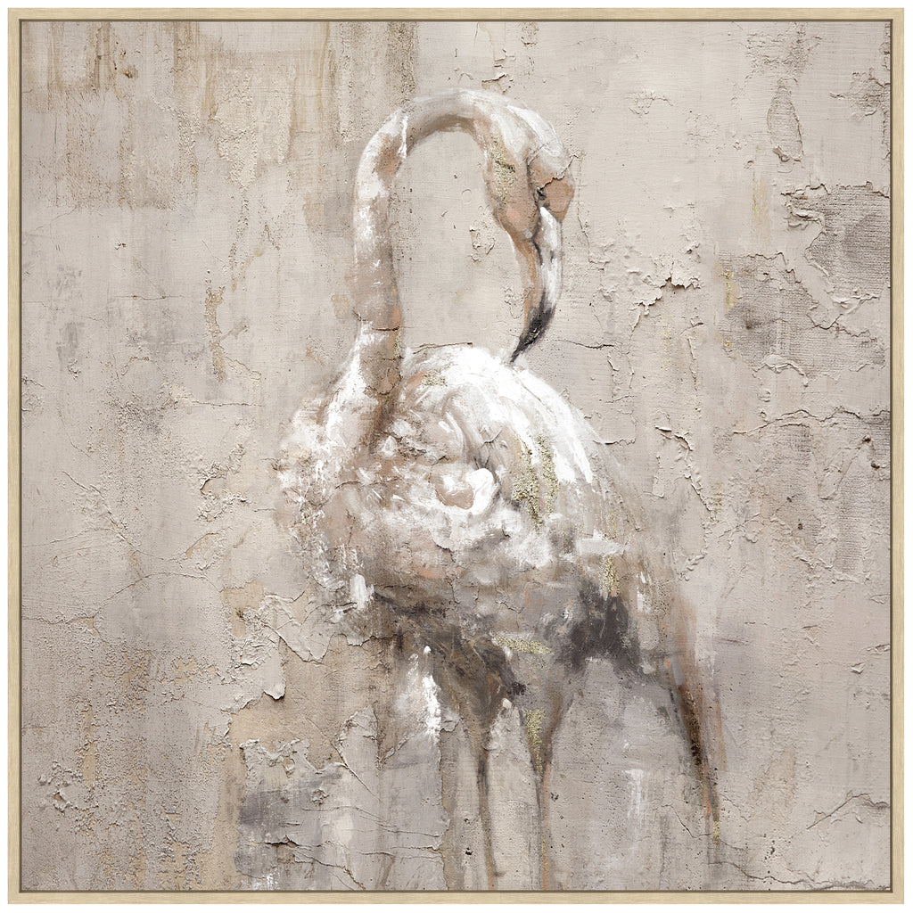 Abstract Flamingo Framed Canvas Painting Wall Art