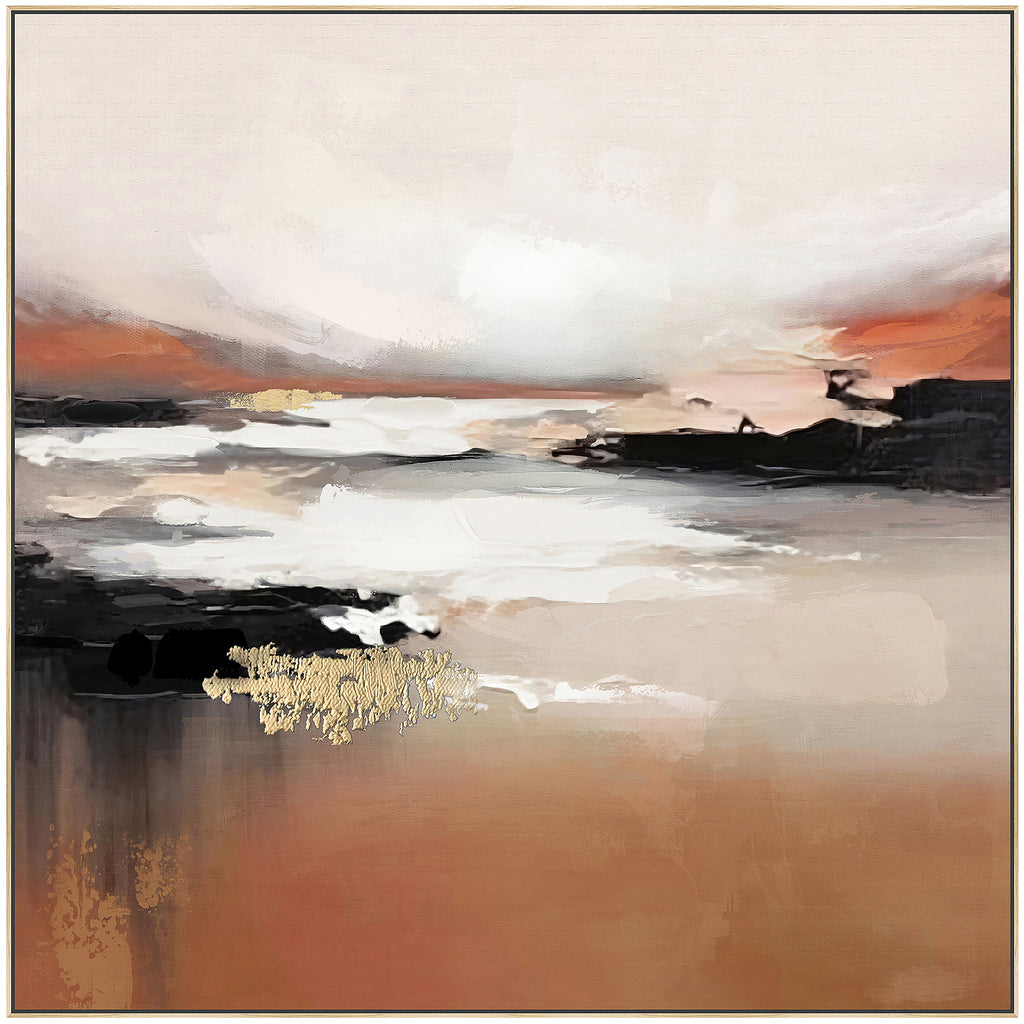 Mocha Shades Framed Canvas Painting