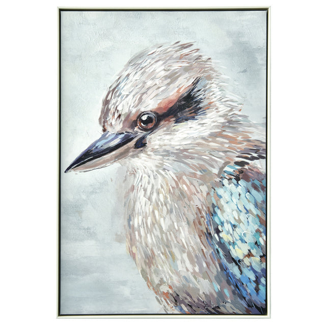 Framed Left Kookaburra Canvas Painting Wall Art
