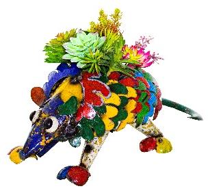 EEIEEIO Pangolin Planter Garden Ornament Metal Garden Art