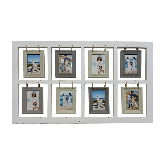 White 8 Multi Photo Frame Wall Decor