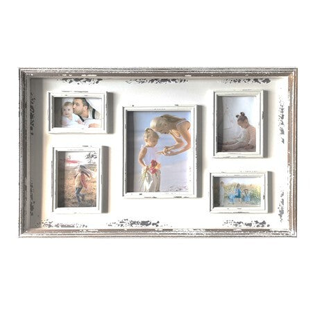 Rustic White 5 Photo Frame Wall Art