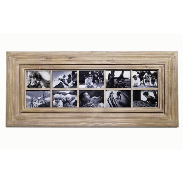 Wooden 10 Natural Look Photo Frame Hanging