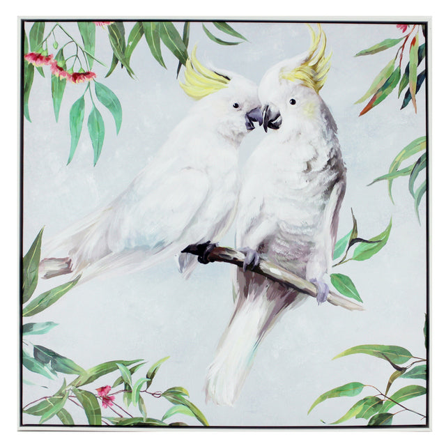 Kissing Cockatoo Canvas Wall Painting