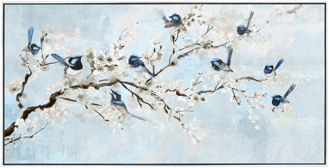 Tree Charm Bird Shadow Frame Canvas Painting Wall Art