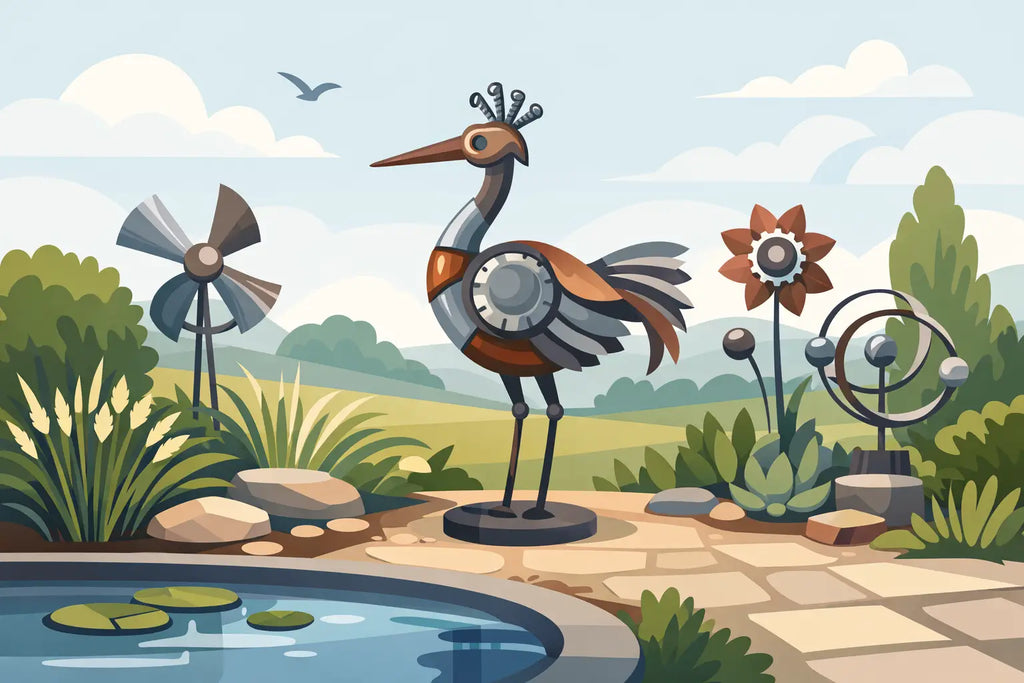 How to Style Recycled Metal Garden Sculpture