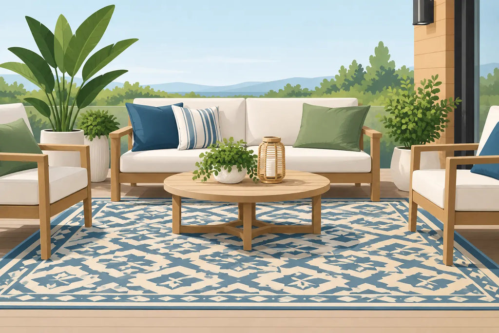 How to Style Patterned Outdoor Rugs Beautifully