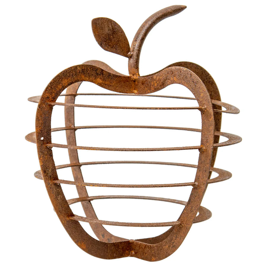 Small Apple Contemporary Rusted Ornament