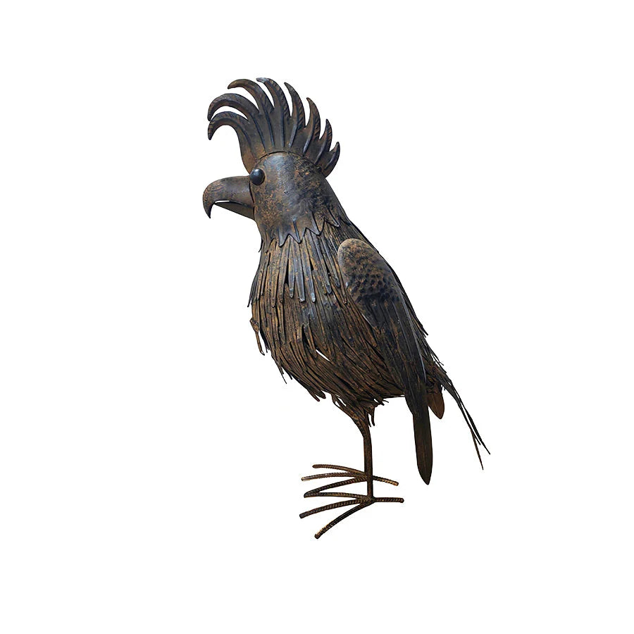 Metal Cockatoo Garden Art Ornament