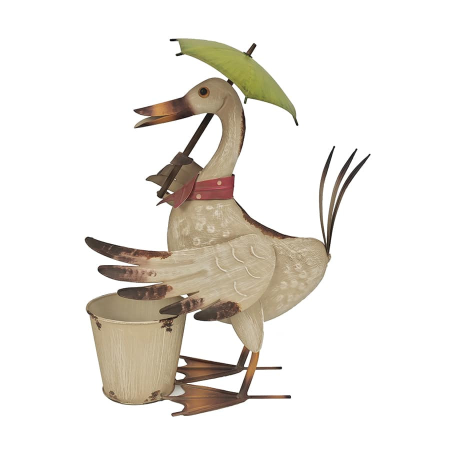 Rustic Metal Duck Planter Metal Garden Art