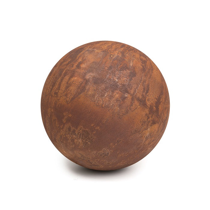 Medium Corten Steel Rusted Ball Metal Garden Art