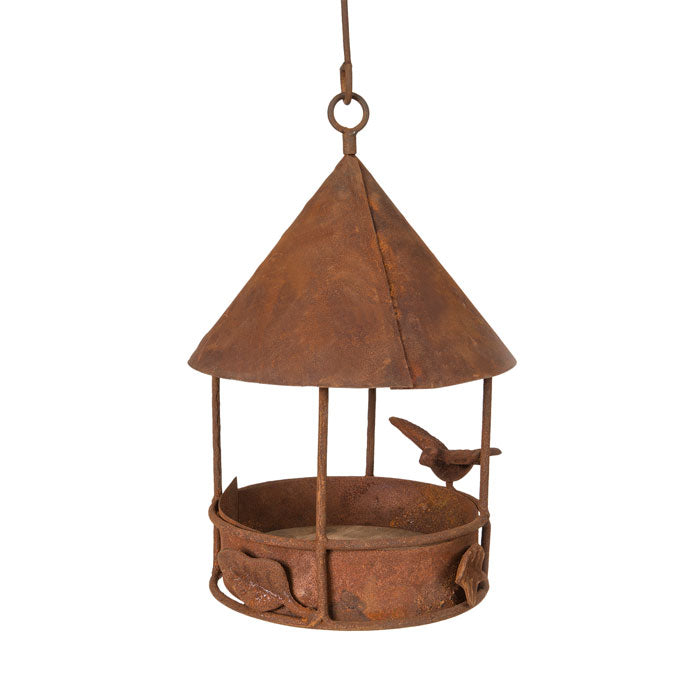 Rustic Metal Hanging Bird Feeder Garden Ornament