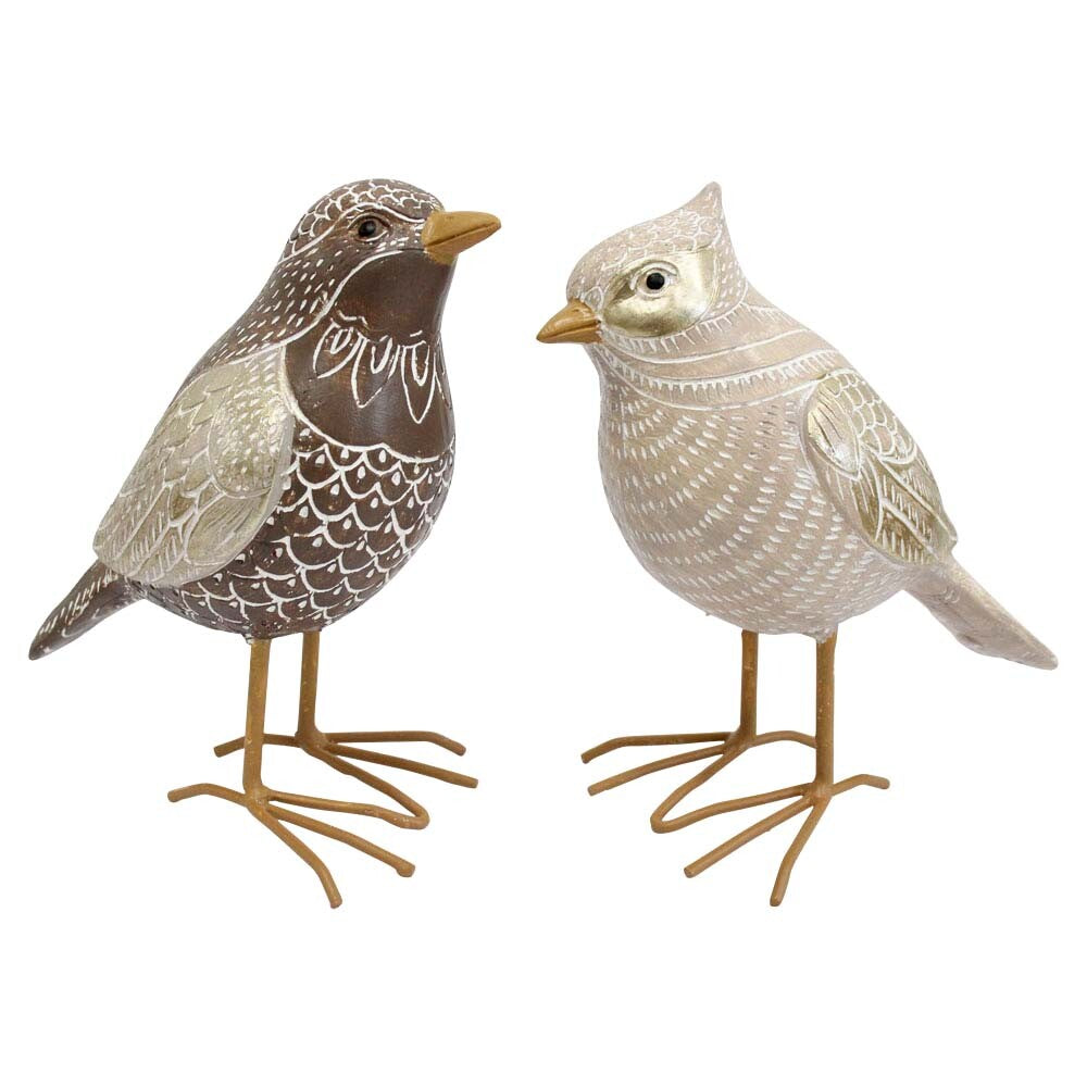 Small Poly Resin Gold Wing Bird Ornaments Home Decor