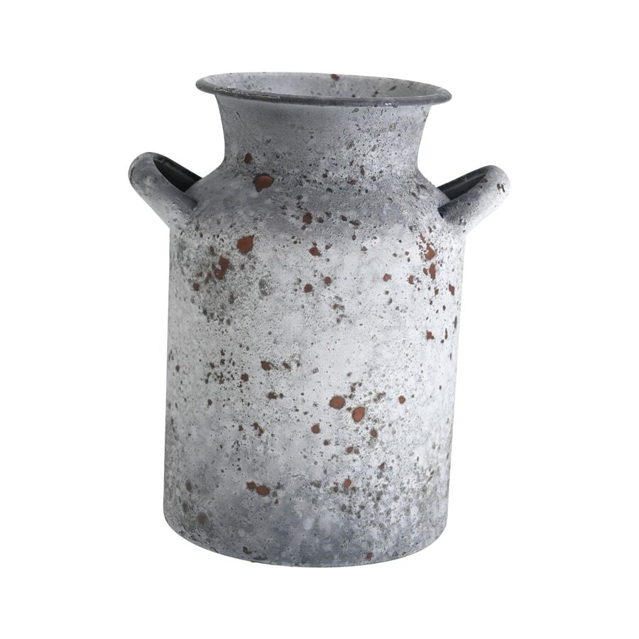 Distressed Finish Grey Urn Vase