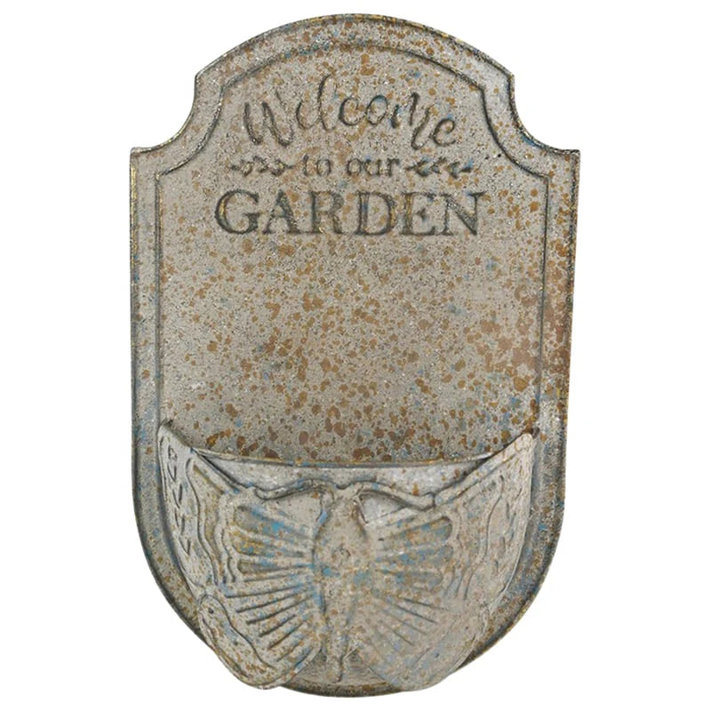 Welcome Garden Distressed Wall Planter