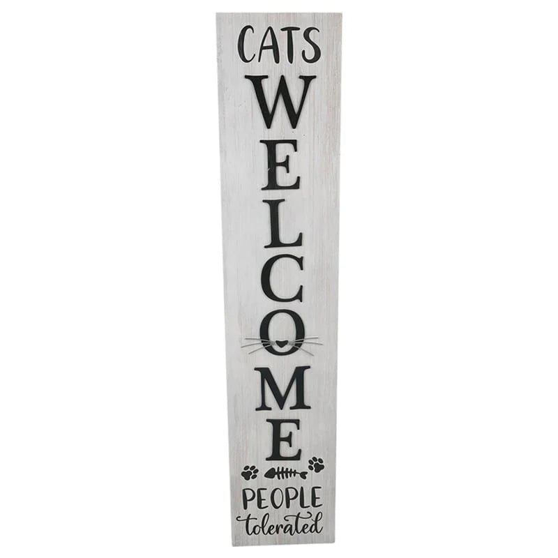 Cats Welcome Hanging Inspirational Wall Sign