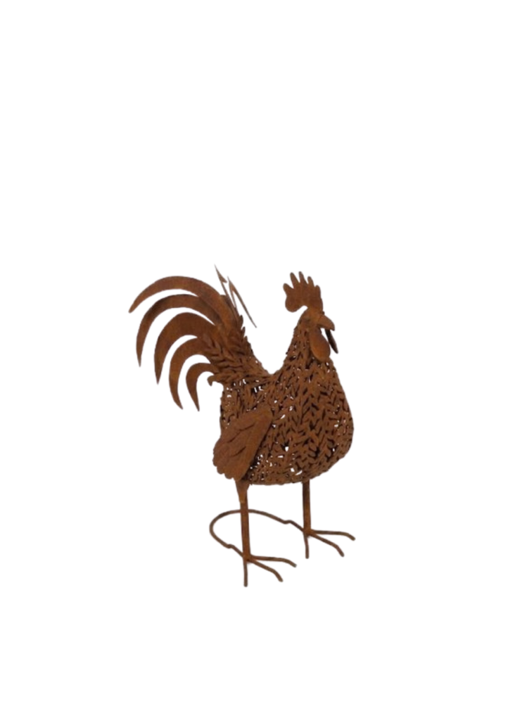 Rustic Rooster Metal Outdoor Garden Art