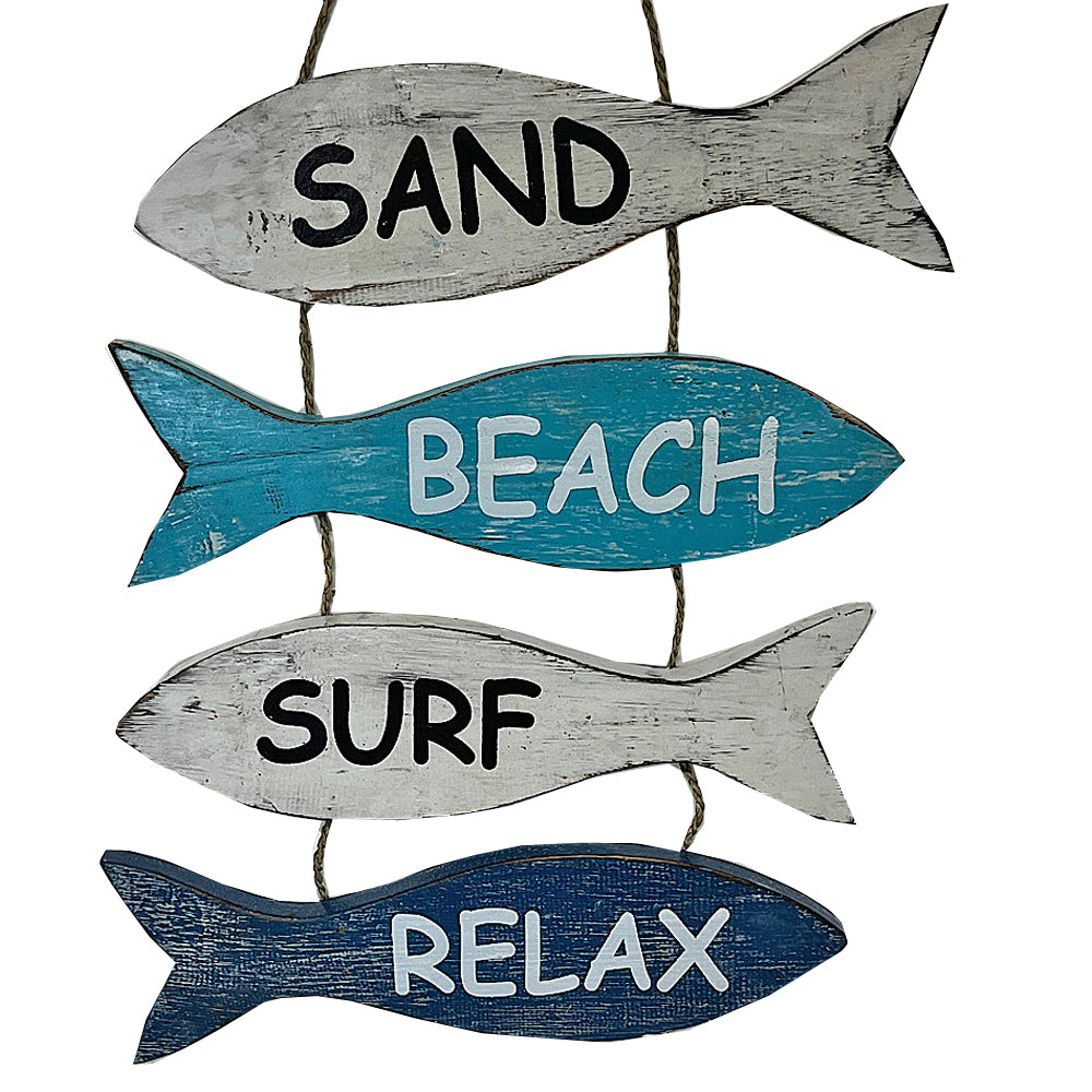Blue Sand Beach Wood Inspirational Sign