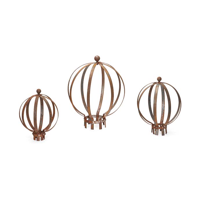 Rusted Topiary Balls Metal Garden Art
