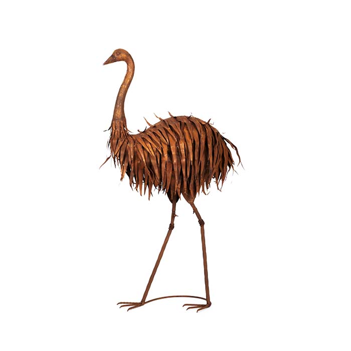 Large Rustic Metal Emu Garden Art Ornament