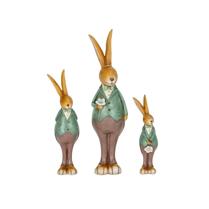 Poly Resin Green Rabbit Ornaments Home Decor