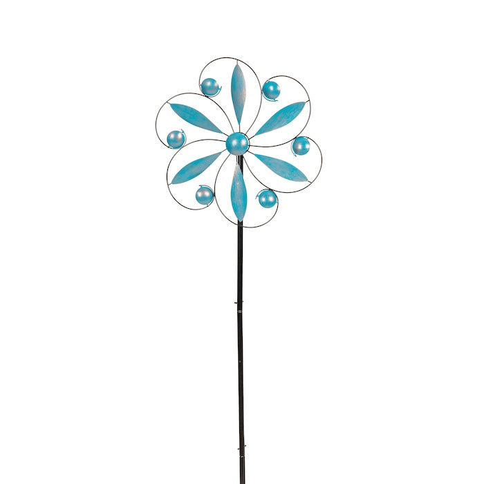 Small Blue Wind Spinner Metal Garden Art