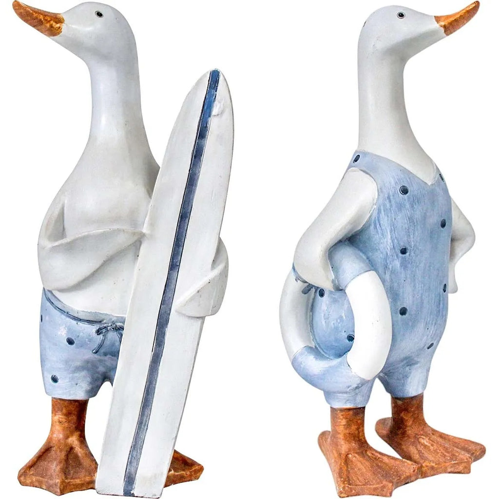 Large Poly Resin Surfing Duck Ornaments Home Decor