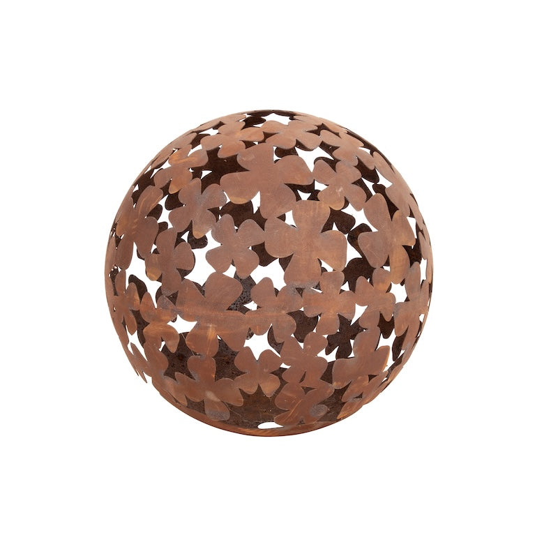 Flower Corten Steel Rusted Ball Metal Garden Art
