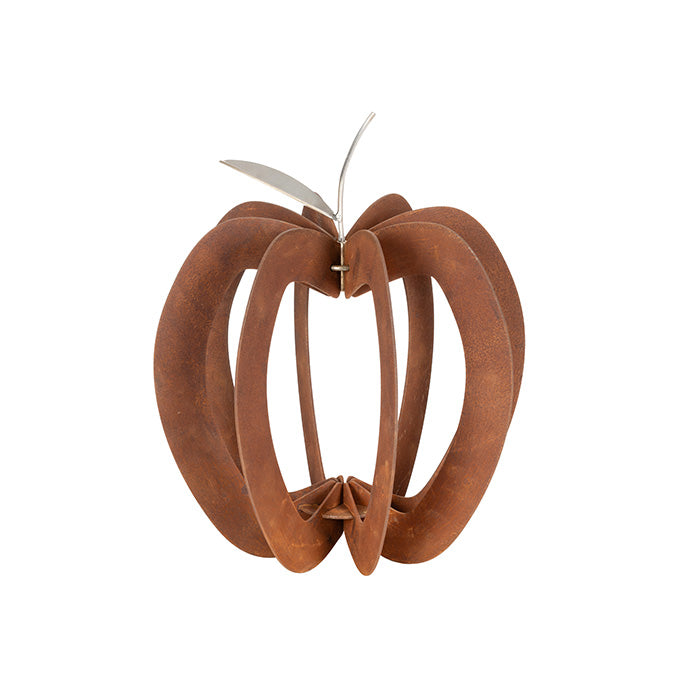 Large Apple Corten Steel Rusted Ball Metal Garden Art