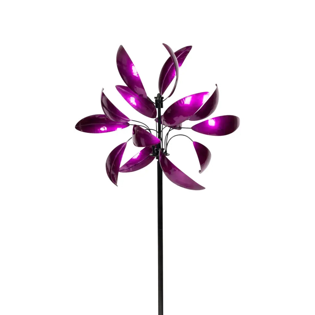 Fantasy Fuschia Metal Wind Spinner Metal Garden Art