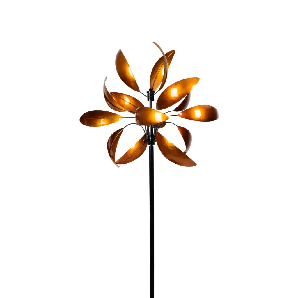 Fantasy Orange Metal Wind Spinner Metal Garden Art