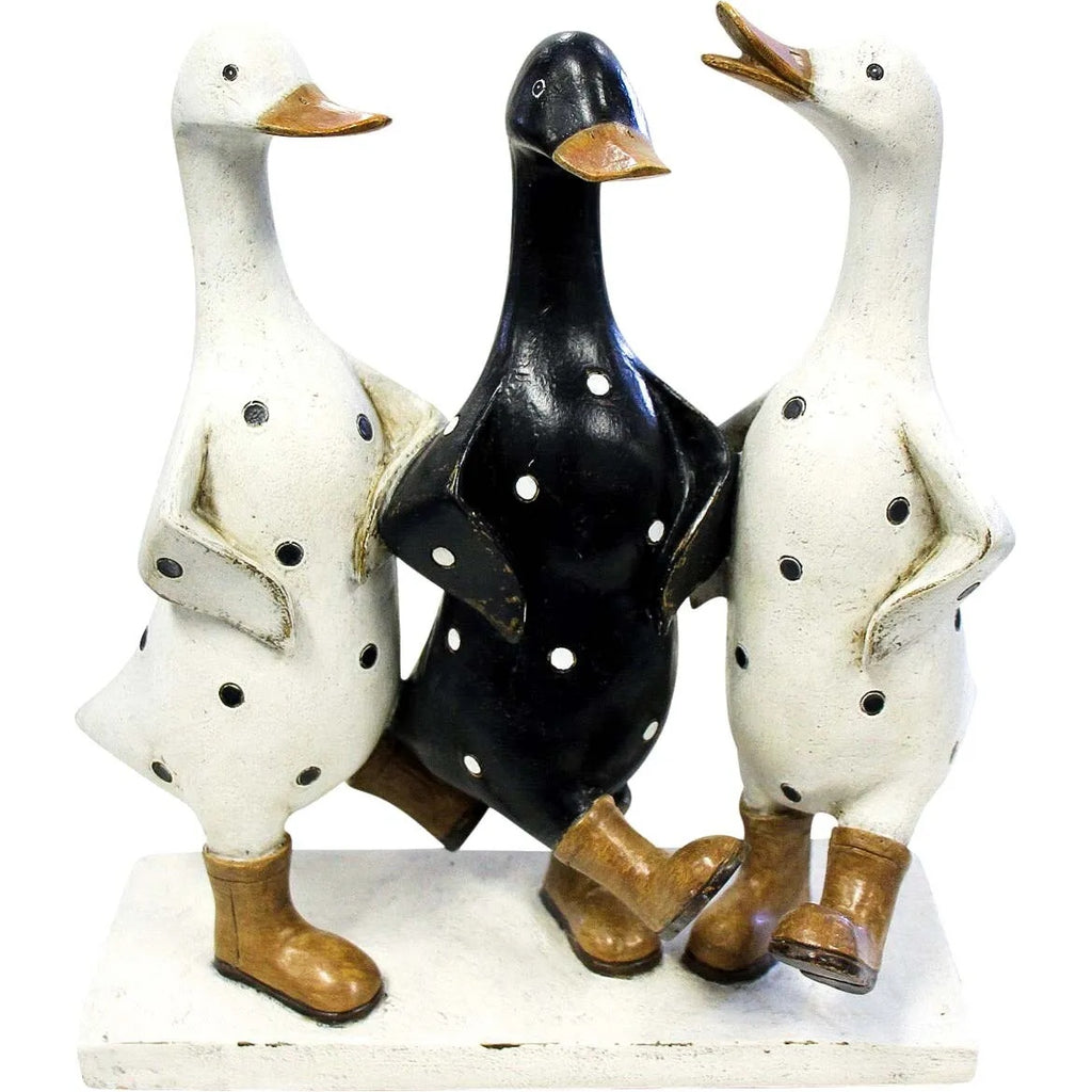 Poly Resin Duck Trio Ornament Home Decor