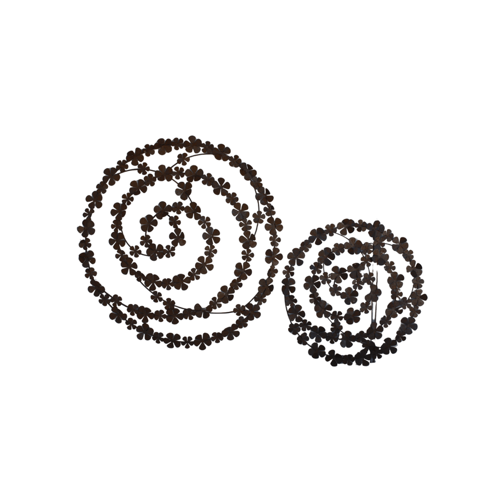 Rusted Frangipani Swirl Metal Wall Art