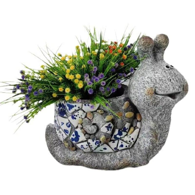 Poly Resin Snail Planter Pot Home Decor