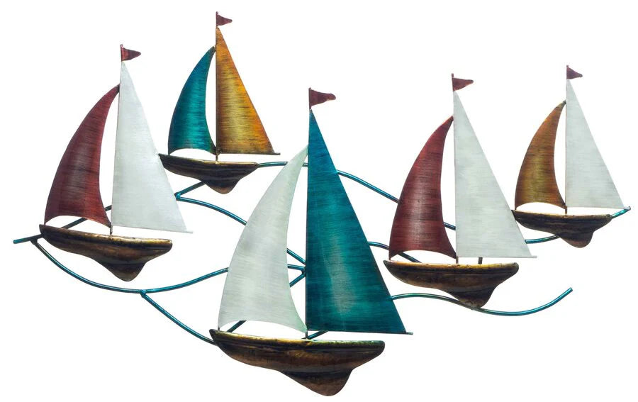 Setting Sail Yacht Metal Wall Art