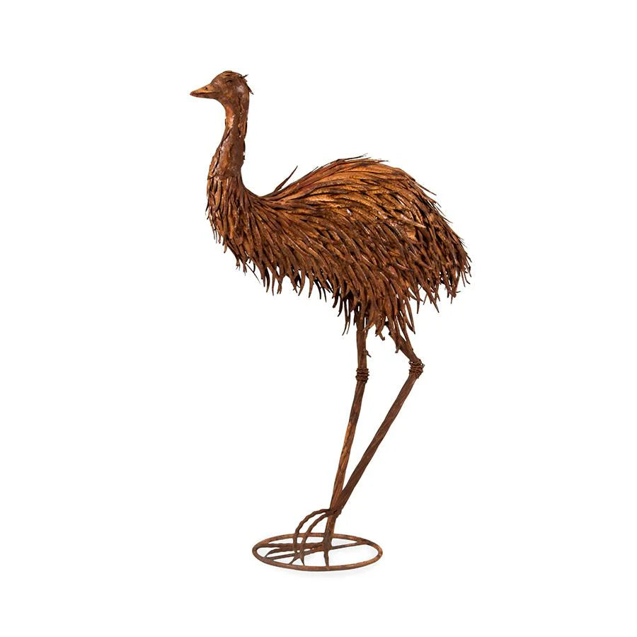 KL  Rustic Metal Mum Emu Garden Art Ornament