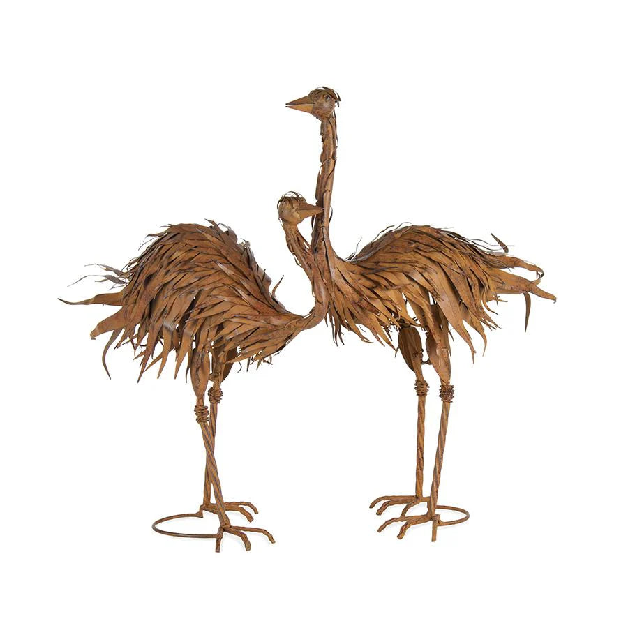 Metal Ostrich Garden Art Ornaments