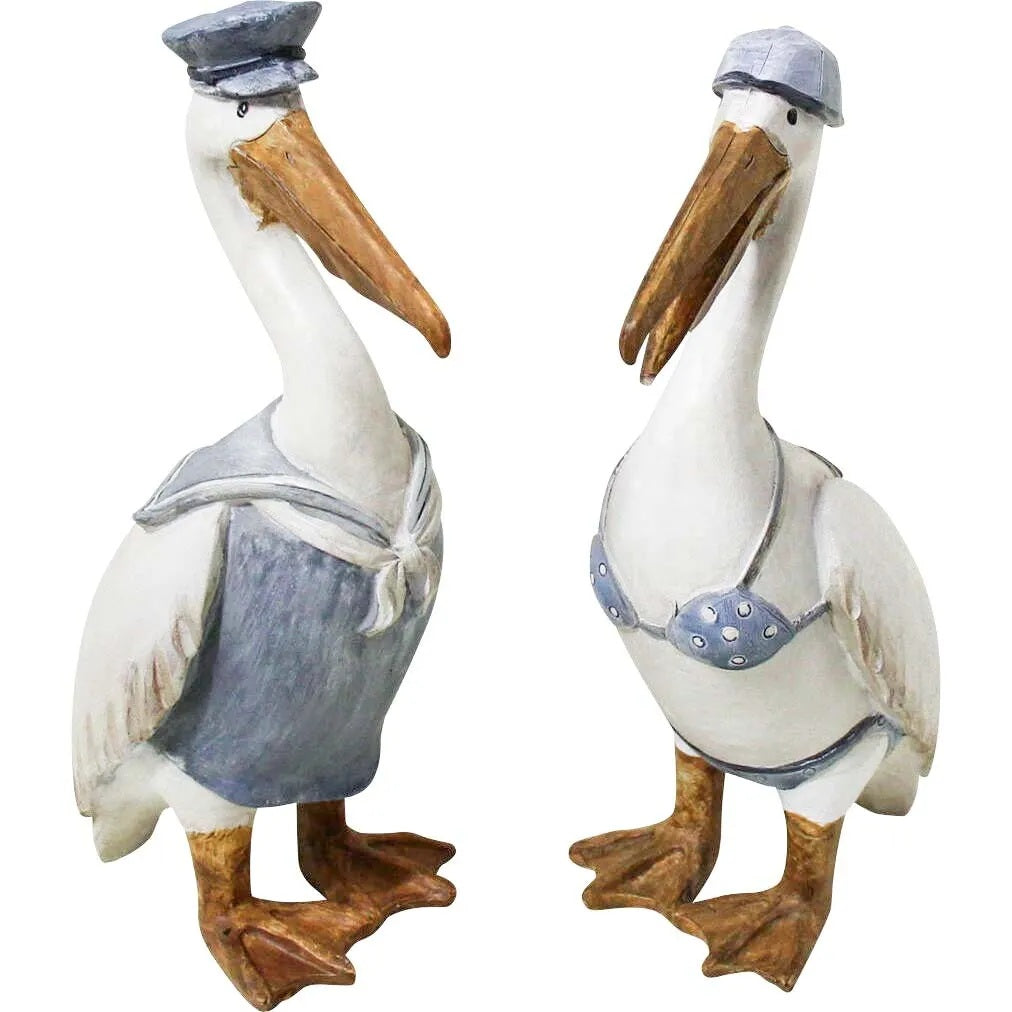 Poly Resin Pelican Couple Ornaments Home Decor