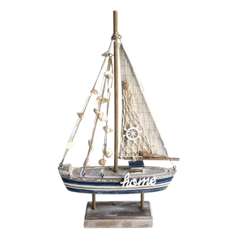 Beachside Sail Boat Wooden Ornament