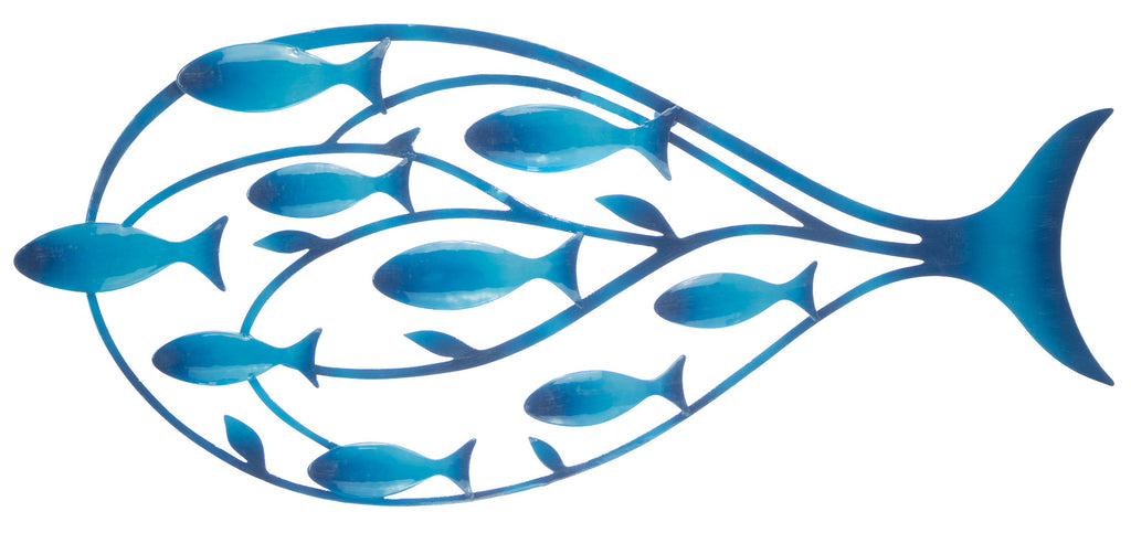 Blue Fish Friends Metal Wall Art