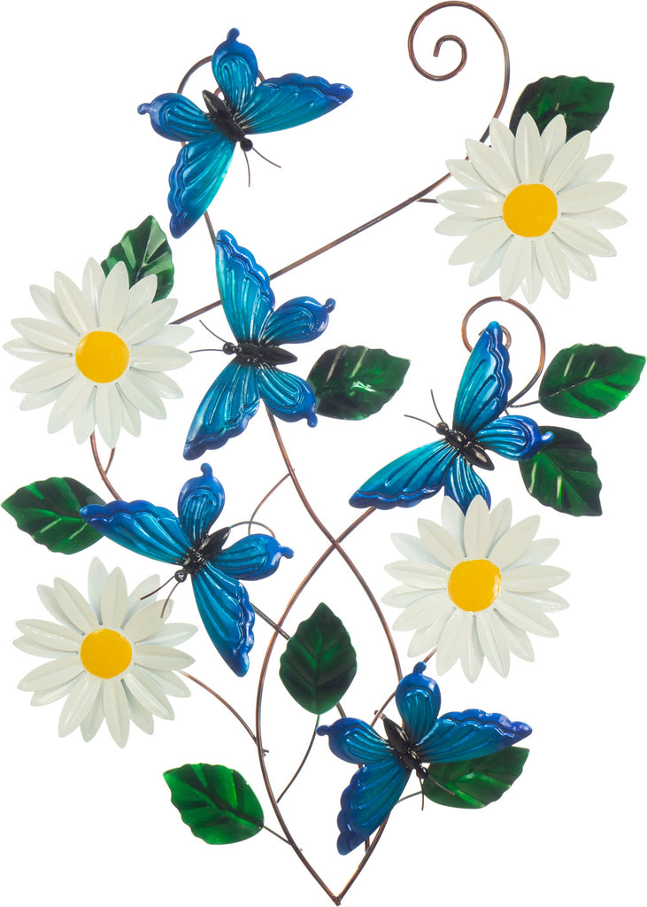 Butterfly Daisy Metal Wall Art
