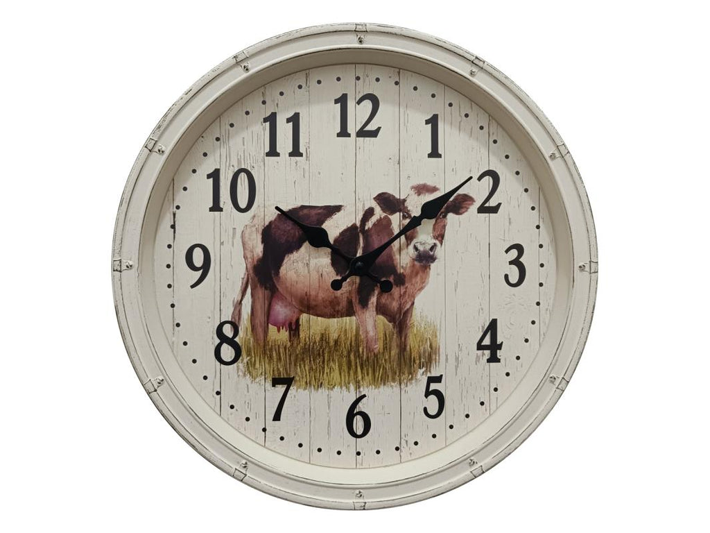 Cow in Paddock Wall Clock