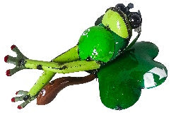 EEIEEIO Frog Just Chillin Metal Garden Ornament Metal Garden Art