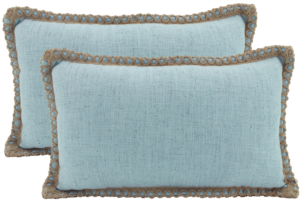 Long Sky Blue Linen Cushions Home Decor