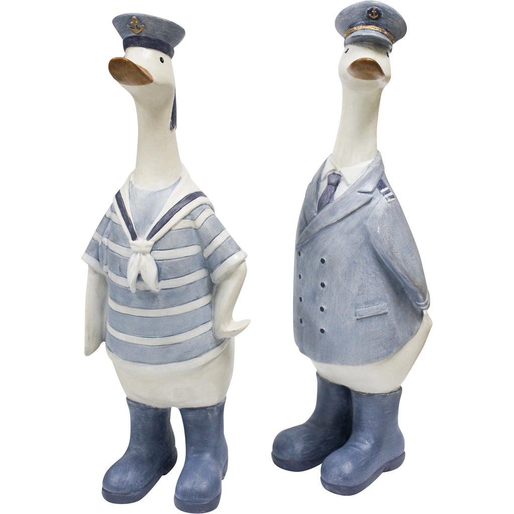 Poly Resin Captain Sailor Duck Ornament Home Decor